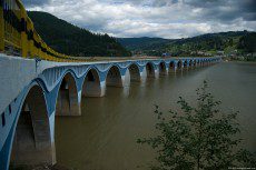 A bridge built over the Bicaz lake