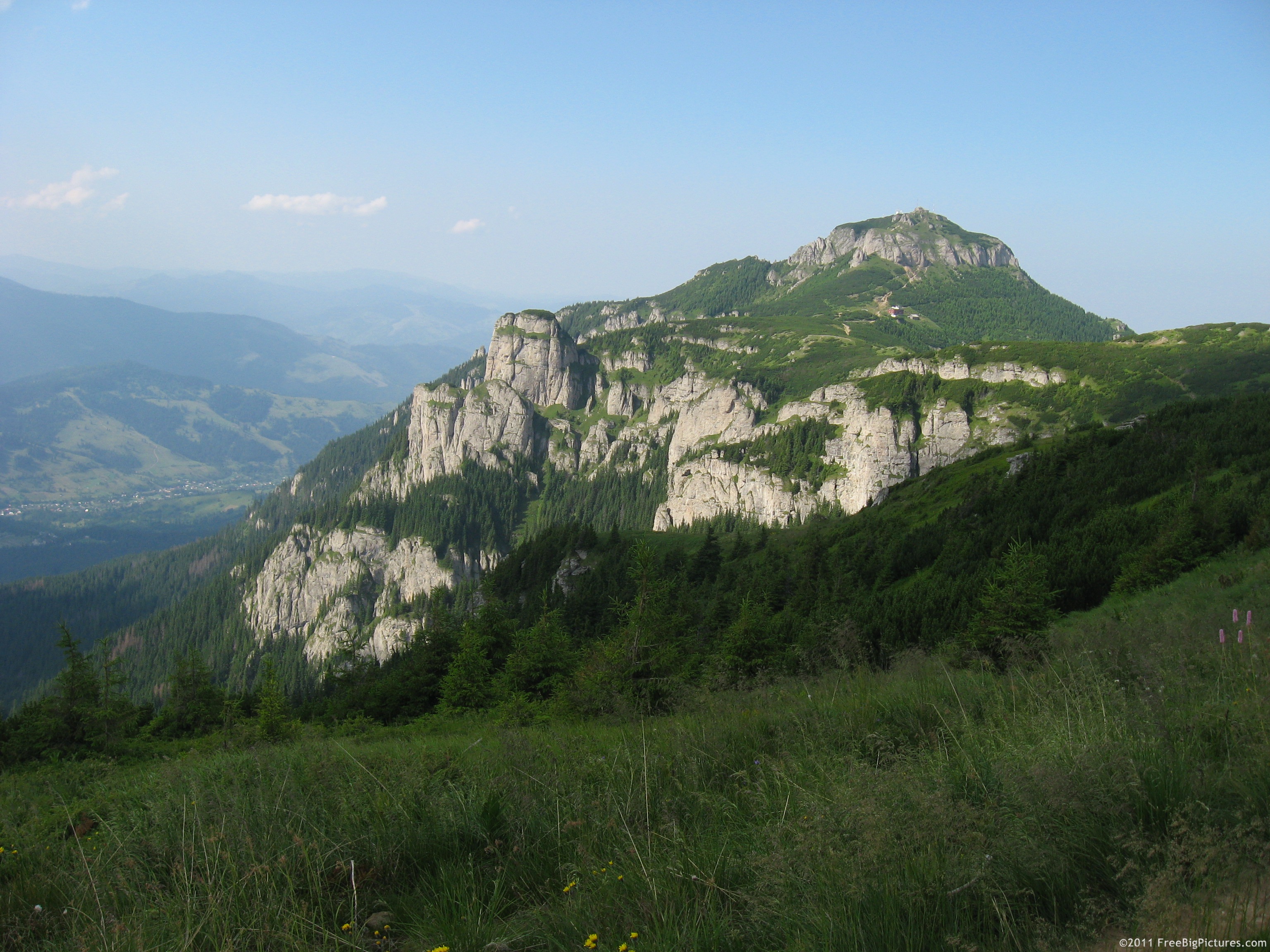 Ceahlau massif with Piatra Ciobanului and Toaca peak