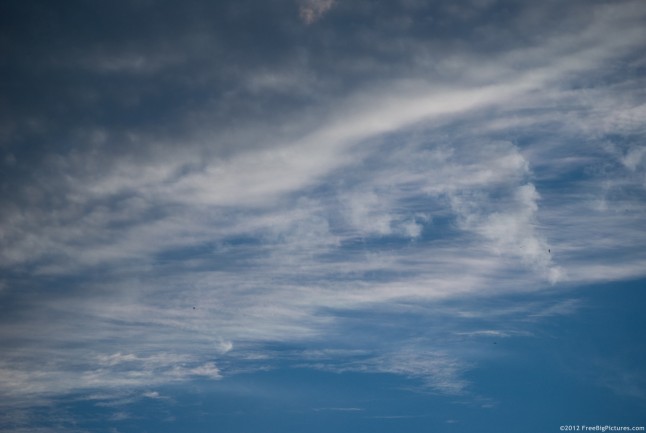 High altitude cirrus clouds on the atmosphere of Earth