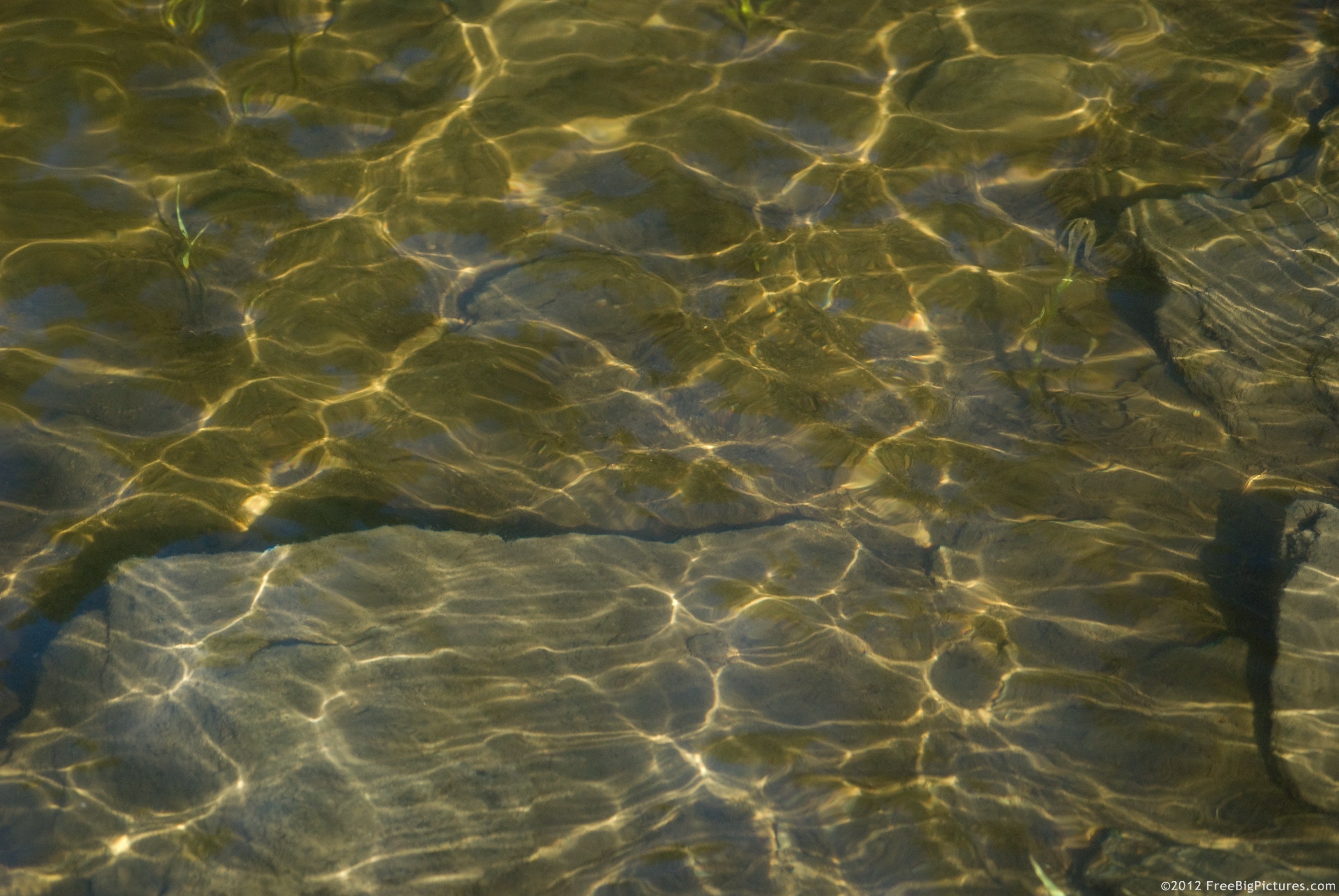 Underwater reflections of an irregular water surface